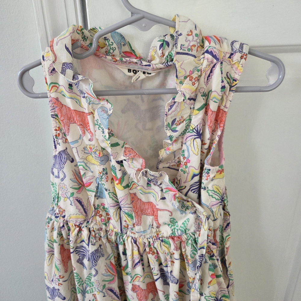 Mini Boden Animal Print Wrap Dress 4-5